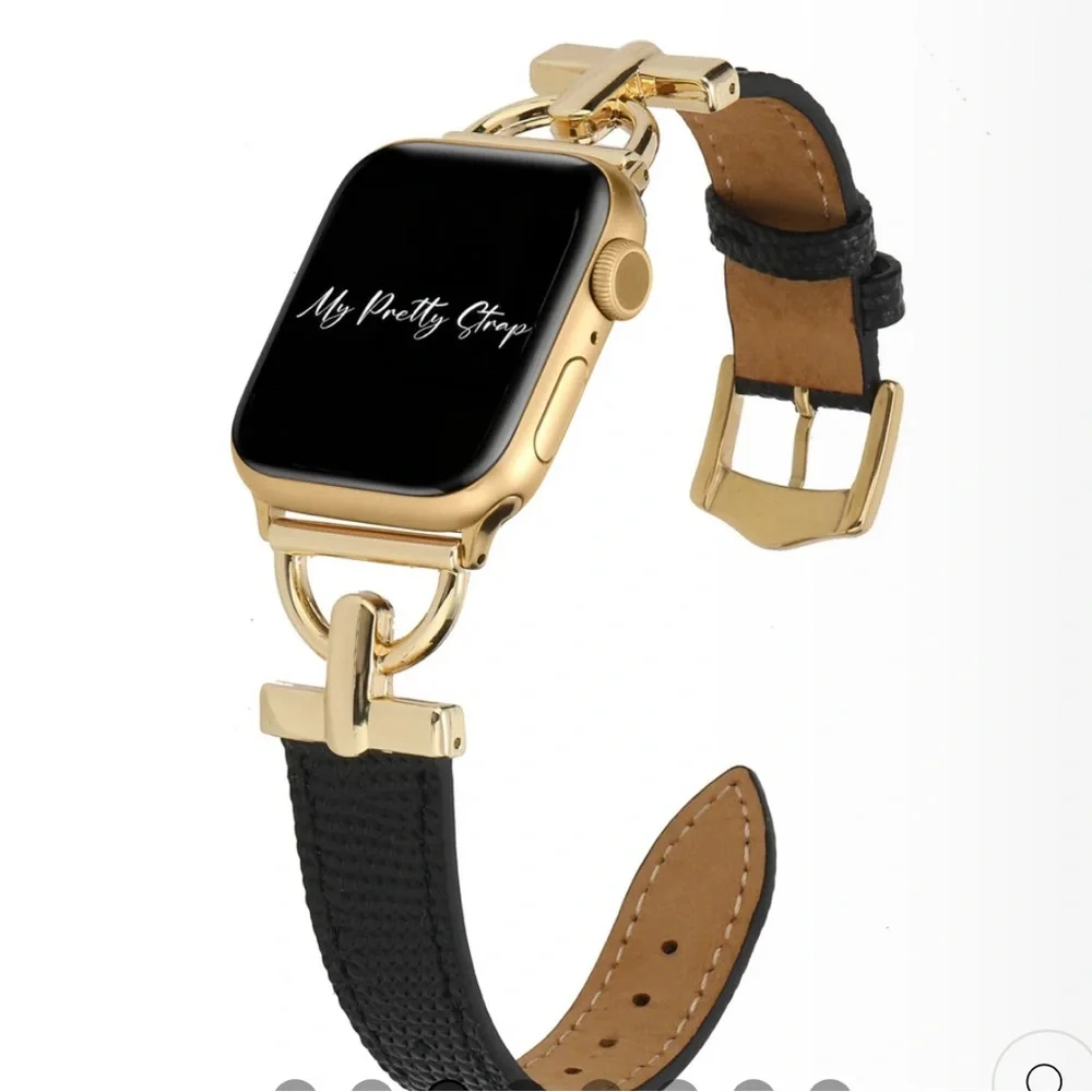 Elegant Black and Gold Smartwatch Case